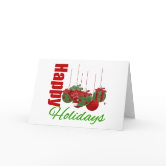 Happy Holidays Hanging Ornaments card