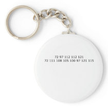 Happy Holidays in ASCII Keychains
