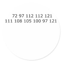 Happy Holidays in ASCII Round Stickers