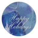 Happy Holidays in blue sticker