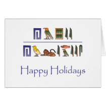 Happy Holidays in Egyptian Hieroglyphics Card cards