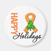 Happy Holidays Kidney Cancer  Awareness Magnet