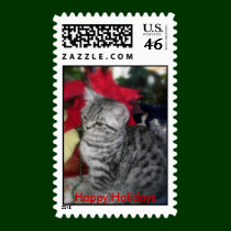 Happy Holidays kitten postage postage