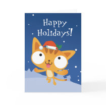 Happy Holidays Kitty Greeting Card