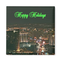 Happy Holidays Las Vegas Christmas Stocking Magnet