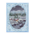 HAPPY HOLIDAYS LOG CABIN by SHARON SHARPE postcards by sharonsharpe HAPPY HOLIDAYS LOG CABIN by SHARON SHARPE postcards