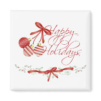 Happy Holidays magnets