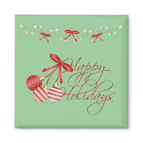 Happy Holidays magnets