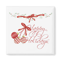 Happy Holidays magnets