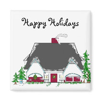 Happy Holidays magnets