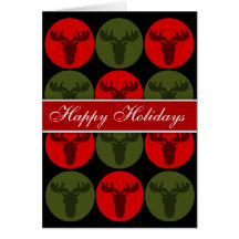 Happy Holidays Moose Silhouette Christmas Cards