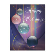 Happy Holidays Multi Bulbs Holiday Postcard by mrssocolov2 Happy Holidays Multi Bulbs Holiday Postcard
