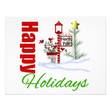 Happy Holidays North Pole Personalized Announcement