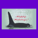 Happy Holidays: Orca Whale Happy Holidays San Juan stickers
