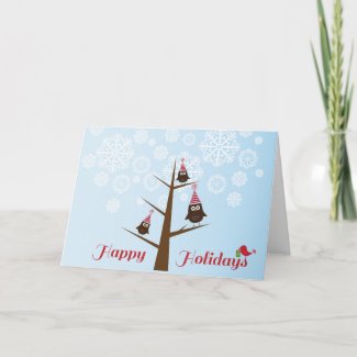 Happy Holidays {owls} Greeting Card