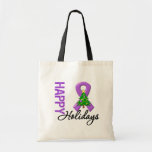 Happy Holidays Pancreatic Cancer Awareness Canvas Bags