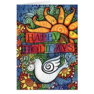 Happy Holidays Peace Dove Christmas Card