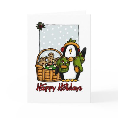 happy holidays penguin cards by cfkaatje