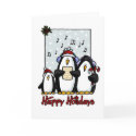 happy holidays penguins cards