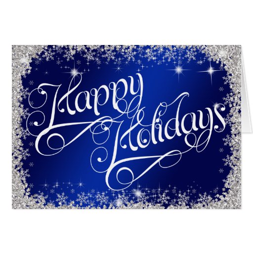 Happy Holidays PERSONALIZED Stunning Royal Blue Card Zazzle