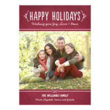 Happy Holidays Photo Card | Joy Love Peace Wishes