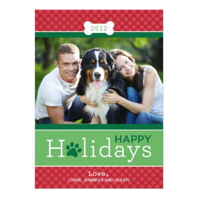 Happy Holidays Photo Card | Puppy Dog Theme Personalized Invites