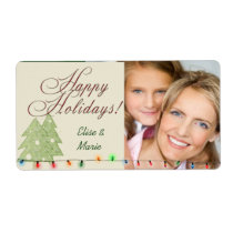 Happy Holidays  photo gift tag labels labels