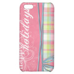 happy holidays pink and plaid iPhone 5C covers