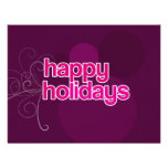 HAPPY HOLIDAYS PLUM PERSONALIZED ANNOUNCEMENT