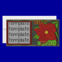 Happy holidays poinsettia photo cards