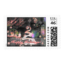 luminaart, byluminaart, christmas, new year, christmas postage, custom postage, modern, funky, chic, postage, new year's day, Stamp with custom graphic design