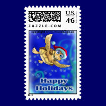 Happy Holidays Postage Stamp
