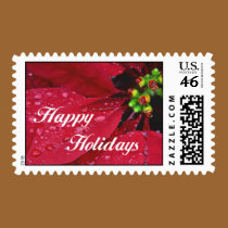 Happy Holidays POSTAGE STAMPS