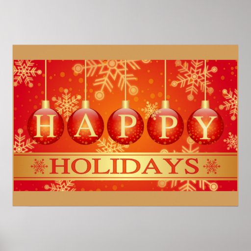 HAPPY HOLIDAYS POSTER | Zazzle