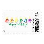 Happy Holidays (Rainbow Christmas Trees) Stamps