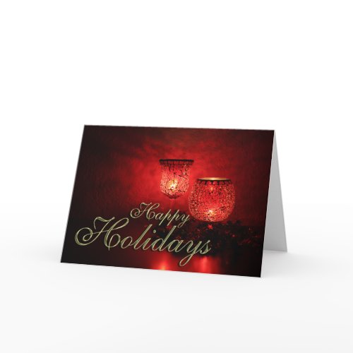 Happy Holidays Red Candles card