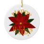 Happy Holidays Red Flower Ornaments