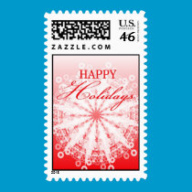 Happy Holidays Red Postage stamps