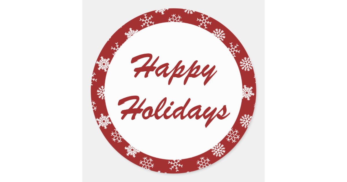 Happy Holidays Red Snowflake Pattern Stickers Zazzle