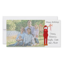 Happy Holidays Reindeer And Candy Cane Photo Card