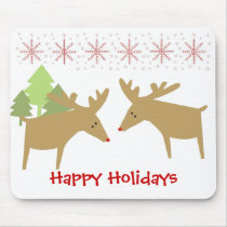 Happy Holidays Reindeer Mousepad by dlgray Happy Holidays Reindeer Mousepad