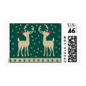 Happy Holidays Reindeer postage