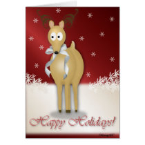 Happy Holidays Reindeer Red Card cards