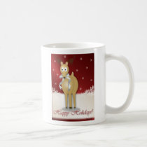 Happy Holidays Reindeer Red Mug mugs