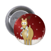 Happy Holidays Reindeer Red Pin buttons
