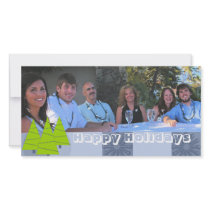 Happy Holidays Retro Lime Trees Family Photo Card photo cards