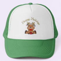 Happy Holidays Rudy Reindeer Hat