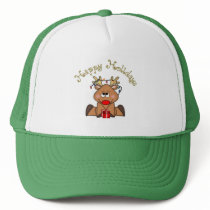 Happy Holidays Rudy Reindeer Hat