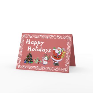 Happy Holidays Santa and Little Snowboy