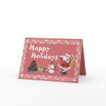 Happy Holidays Santa and Little Snowboy Card